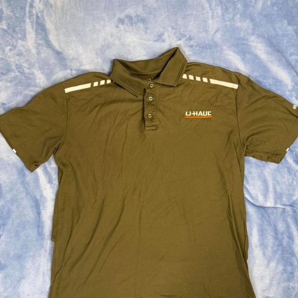 U-Haul green polo‎ shirt uniform short sleeve men size L